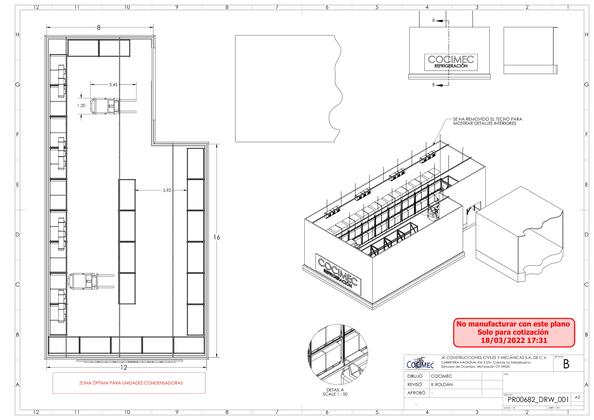 Vista previa de camara de congelados plano proyecto